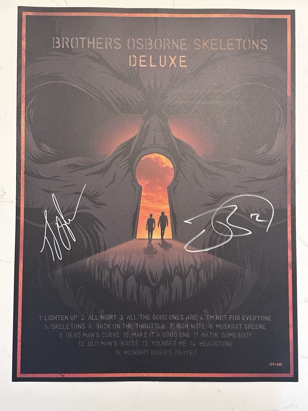 BROTHERS OSBORNE Skeletons Deluxe 18"x24" Poster #139/260 Signed Autographed by